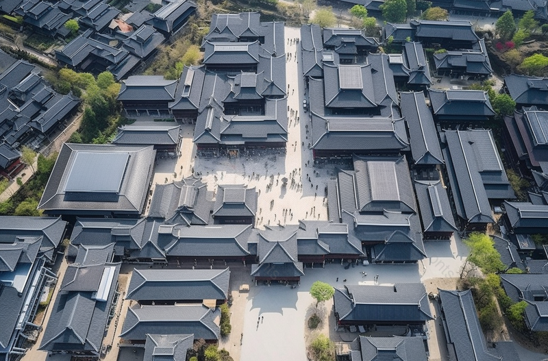 航拍全景复古小镇鸟瞰图,高清,摄影图,摄影图片,图片大全,摄影图免费下载